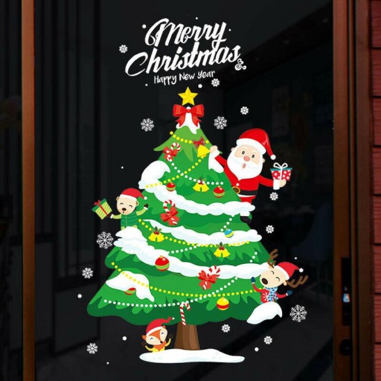 30X(DIY Christmas Tree Bell Wall Stickers Home Shop Window Glass Decals Hol U1E6