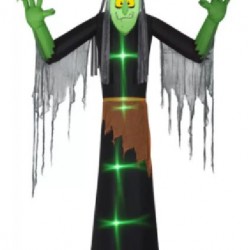 12FT Halloween Airblown Inflatable Witch lighted Short Circuit Gemmy Prop Decor
