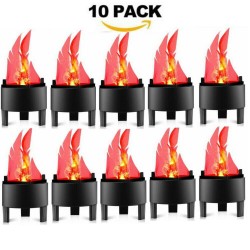 10 Pack 3D LED Artificial Flame Fire Glow Party Table Light Xmas Decor Lamp