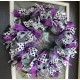 XL GORGEOUS Halloween Purple Silver Black and White Front Door Wreath Decoration
