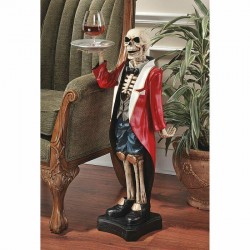 (Halloween) Skeleton English Butler Statue
